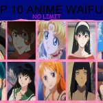 top 10 anime waifus no limit | no limit | image tagged in animfus,unlimited power,top 10 anime waifus,manga,your lie in april,sailor moon | made w/ Imgflip meme maker