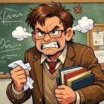 lady faculty frustated face