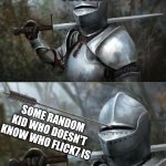 Flick7 | Flick7; Some random kid who doesn't know who Flick7 is | image tagged in medieval knight with arrow in eye slot,flick7,funny,relatable,memes | made w/ Imgflip meme maker