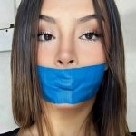 Young girl gagged with duct tape