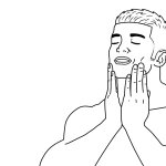 Man with hands on face *Now with hair!