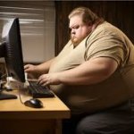 Fat guy at PC