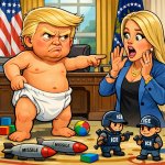 Baby Trump angry.