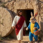 Jesus and Easter bunny
