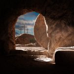 View from inside Jesus’s tomb.
