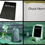 Squidward mourns death note