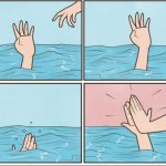 Drown high five right to left
