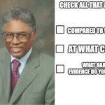 Thomas Sowell 3 questions
