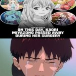 shinji crying over kaori's death | so tragic | image tagged in shinji crying meme,anime,kaori,your lie in april,passed away,on this day | made w/ Imgflip meme maker