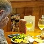 Old Man Crying at Restaurant