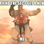 I like ya cut g | My friend the sec I get a new cut; Me | image tagged in conquest and oliver | made w/ Imgflip meme maker