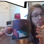 guy holding a mug with a foot speech bubble | image tagged in guy holding a mug with a foot meme | made w/ Imgflip meme maker