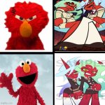 Elmo hates evil 2010 Scanty and Kneesocks but likes the reformed ones from 2025 | image tagged in ruin this fill in meme 102,elmo,drake hotline bling,panty and stocking,sesame street,deviantart | made w/ Imgflip meme maker