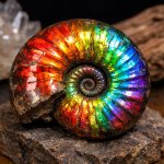 Natural Rainbow Ammonite fossils