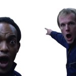 Peter and Roger pointing meme