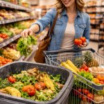 person grocery shopping with garbage can meme