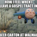 Gospel tracts in Beer cartons
