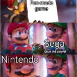 I wonder how many people has been hired by Sega after making man-made game. | Fan-made game; Sega; Nintendo | image tagged in bowser's art meme,nintendo,sega | made w/ Imgflip meme maker
