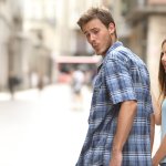 Distracted boyfriend cleaned up