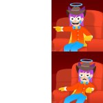 Emojini laughing then bored