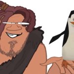 Grug holding a peinguin