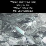 Wut | Waiter: enjoy your food
Me: you too
Waiter: thank you
Me: your welcome | image tagged in gifs,funny,memes,relatable,funny memes | made w/ Imgflip video-to-gif maker