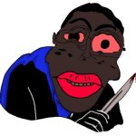 Murderous black chudjak with knife