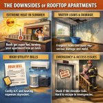 Top floor apartments with rooftop balconies