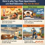 Top floor apartments with rooftop balconies