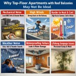 Top floor apartments with rooftop balconies are often highly cov