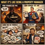 Funny meme about what it is like to be a property manager