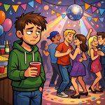 lone guy at party