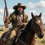 Cowboy horse rifle western USA