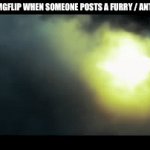 Imgflip for some reason | The entire of imgflip when someone posts a furry / antifurry meme | image tagged in gifs,memes,funny,furry,anti furry,imgflip | made w/ Imgflip video-to-gif maker