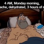 Sometimes | 4 AM, Monday morning, headache, dehydrated, 3 hours of sleep. | image tagged in gifs,memes,funny,relatable,so true memes | made w/ Imgflip video-to-gif maker