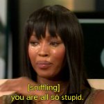 [sniffling] you are all so stupid