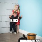bumblebees | kids; unharmless bumblebee | image tagged in kids afraid of rabbit | made w/ Imgflip meme maker