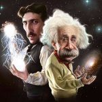 Tesla and einstein