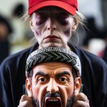 Legion Legina Angry Brown Man Sock mask MAGA