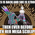 roxes is back and stronger then ever | roxes is back and she is stronger; then ever before with her mega scolipede | image tagged in on stage hd,pokemon,pokemon memes,roxes,mega,comeback | made w/ Imgflip meme maker