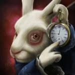 bunny with a clock lol