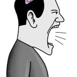 Man yelling small brain