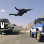 anywhere but the letters | v | image tagged in fast and furious 6 man jumping to other car,memes,letters | made w/ Imgflip meme maker