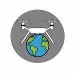 Drone earth pin logo