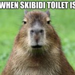 Me When Skibidi Toilet Is On | Me When Skibidi Toilet Is On | image tagged in disappointed capybara | made w/ Imgflip meme maker
