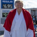 Donald trump gas station sign jesus