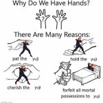 WE believe in yuji itadori supremacy | yuji; yuji; yuji; yuji | image tagged in why do we have hands all blank | made w/ Imgflip meme maker