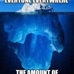 Burger | The amount of cheeseburgers eaten by everyone everywhere; The amount of cheeseburgers eaten by one person in the USA | image tagged in iceberg | made w/ Imgflip meme maker