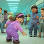 Abby pointing at [blank] meme