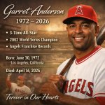 Former MLB outfielder Garret Anderson passed away on April 16, 2